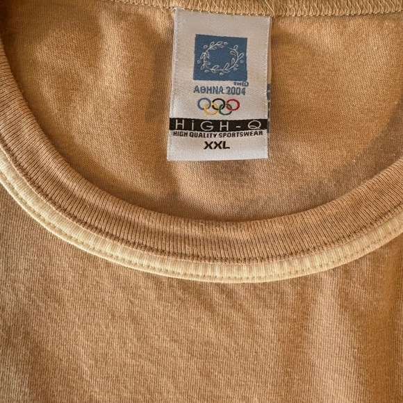 Olympics Athens 2004 Vintage Tshirt. Tan & white. Men's size XXL.  EUC - Picture 4 of 8